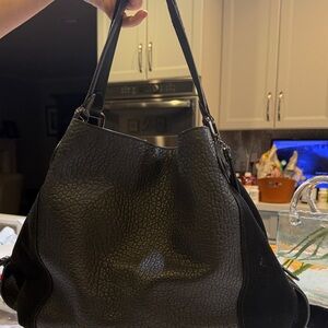 Coach Textured Black Leather Shoulder Bag